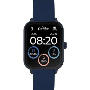 Imagem de Relógio Unissex Condor Smartwatch Original Preto COSMART1AC8A Pulseira Silicone Azul-Unissex