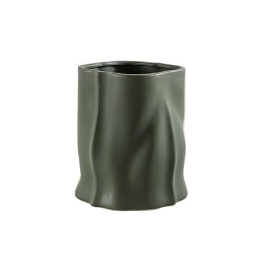 Imagem de Vasos de plantas Vaso de cerâmica nórdico criativo irregular 22 cm diâmetro sala estar vaso planta verde decoração para casa(Green)
