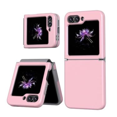 Imagem de Capa para Galaxy Z Flip 6 com proteção de dobradiça, plástico rígido antiderrapante + TPU macio, capa protetora à prova de choque (para Galaxy Z Flip 6/rosa)