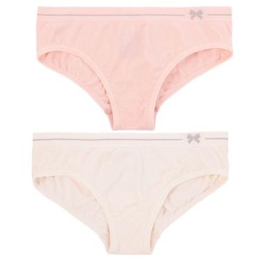 Imagem de KIT C/2 CALCINHAS SEM COSTURA DELRIO KIDS, cor D1-PESSÊGO/NATURE tamanho GG