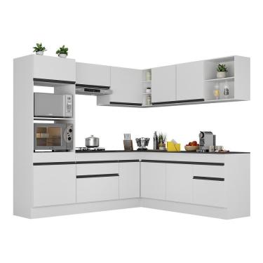 Imagem de Armário De Cozinha Completa De Canto V2080 Branco/Preto