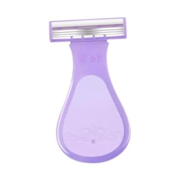 Imagem de OIIBWQ Aparador de Pelos Manual Feminino, Ferramenta de Beleza Fácil de Usar E Limpar, Removedor de Pelos Corporais para Pernas, Uso Doméstico E Viagens, Roxo, Tamanho real