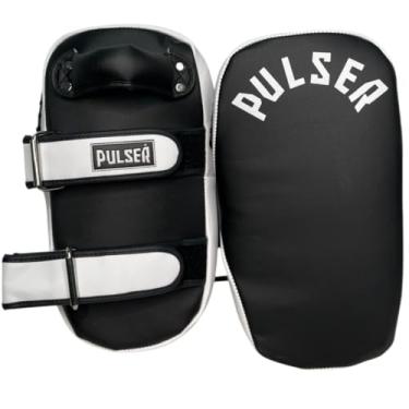 Imagem de Manopla Aparador de Chute Thai Pad Muay Thai Profissional - Pulser (PRETO E BRANCO)