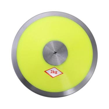 Imagem de Dynwave Disco de nylon de 2 kg, equipamento de atletismo com aro e centro de aço para treinamento, provas, treinamento atlético e eventos esportivos, Amarelo