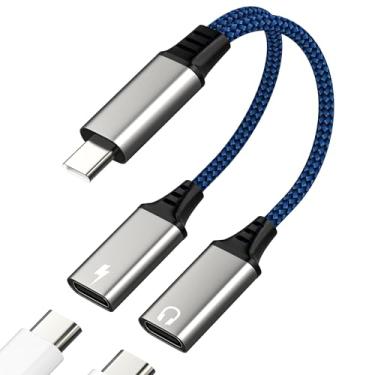 Imagem de Adaptador divisor USB C para fone de ouvido para iPhone 17 16 15 Pro Max (2 em 1) conversor de carregamento de áudio tipo C duplo DAC cabo auxiliar carregador porta fêmea para Apple para iPad Galaxy