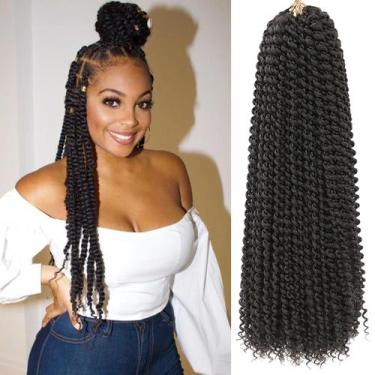 Imagem de Passion Twist Hair Alrence 18 cm, 8 pacotes de crochê Water Wave
