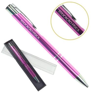 Imagem de Caneta Personalizada Cursos Metal Profissional Coloridas Educação Físi
