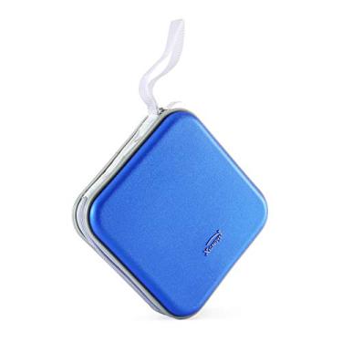 Imagem de 40 CD/VCD/DVD capa de CD suporte de plástico rígido recipiente de disco preto, Azul