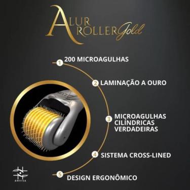 Imagem de Rolo Para Microagulhamento Dermaroller Roller Gold 2,5mm Alur - alur m