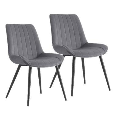 Imagem de Kit 02 Cadeira de Jantar Estofada Fixa Duoffice DU01C Cinza