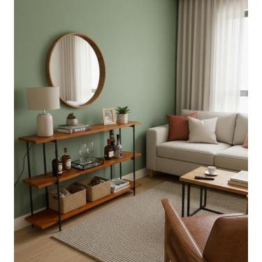 Imagem de Aparador Buffet em Madeira com Estrutura de Ferro  Design Moderno - Lo