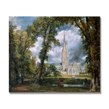 Imagem de NHLDZYH Arte de parede John Constable, (paisagem 16), pôster de pinturas famosas, decoração de parede com impressão de imagem retrô romantismo. Apenas tela 60 x 72 cm - 23,6 x 28,3 pol