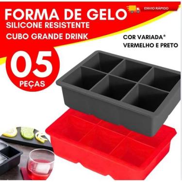Imagem de Forma De Silicone Gelo Grande 6 Cubos Bebidas Flexíveis Drink Congelam