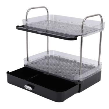 Imagem de TOPINCN Bancada Organizadora de Bar de café, Porta-canecas, Organizador de Copos e Gaveta de Cápsulas de café, Armazenamento de 2 Camadas Com Bandeja de Drenagem Removível para (Preto)