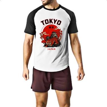 Imagem de Camiseta Raglan Tokyo Tigre Japao - Alearts, P