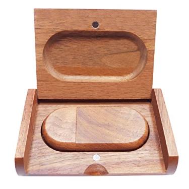 Imagem de Pen drives USB de madeira Pendrive Pen Drives U Disk para aniversário, negócios, dia dos namorados, presente (Walnut USB3.0 128GB)