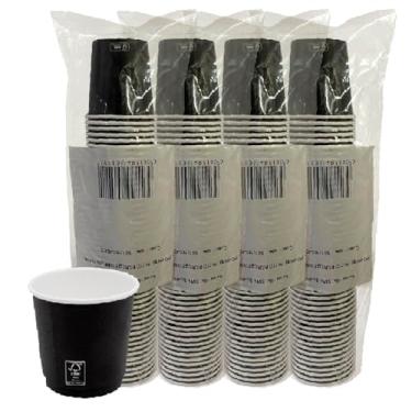 Imagem de Copo de Papel 200ml Biodegradável Preto Térmico 200 Unidades