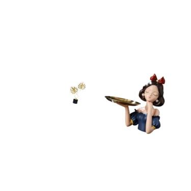 Imagem de Fenteer Estatueta de Princesa em Resina com Folha de Ferro, Obra de Arte Colecionável, Escultura para Mesa, Ornamento Moderno, Elegante, Multiuso, Porta-Chave