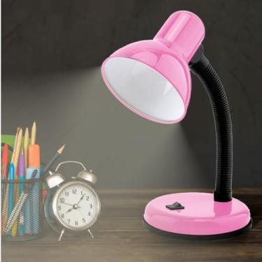 Imagem de Luminaria de Mesa Led, Abajur LumináRia Mesa Base Flexível Dobrável Articulável 110v(Rosa)