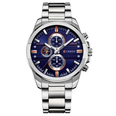 Imagem de Relógio Masculino De Aço Inoxidavel à Prova D´agua De Quartzo Analógico Azul