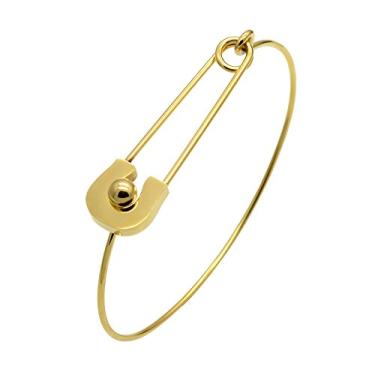 Imagem de Pulseira Aochee com gancho de segurança de 3 cores, clássica, pulseira de amor simples Dourado