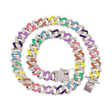 Imagem de Charles Raymond Colar com corrente de strass ou corrente de tênis em formato de hip hop dourado ou prata - Sua escolha!!, 24, Metal, Strass