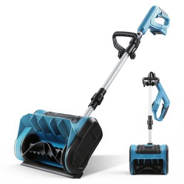 Imagem de ZUYIYI Pá de neve elétrica sem fio, soprador de neve alimentado por bateria de 30 cm, bateria não incluída