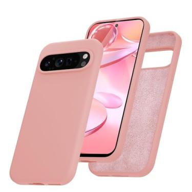 Imagem de Capa de silicone líquido fashion para Google Pixel 9 10 Pro XL 8A 7A 6A 5A, capa de TPU macia com toque de pele para Google 9A 6 7 8 9 Pro 8Pro, rosa, para Google 5