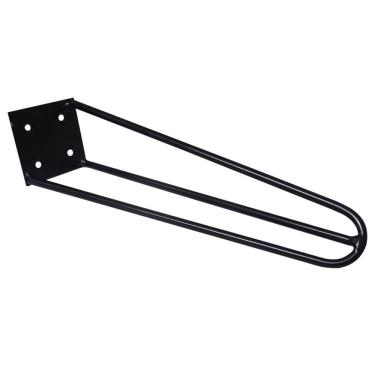 Imagem de Kit 6 Pés De Metal 30 Cm Mesa De Canto Rack E Puffs Preto