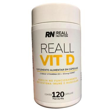 Imagem de Suplemento Vitamina D K2 Reall Nutrition 120 Capsulas Sabor Original