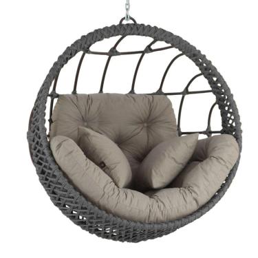 Imagem de Balanço Corda Náutica Suspenso Alumínio Varanda Jardim Sala Prata