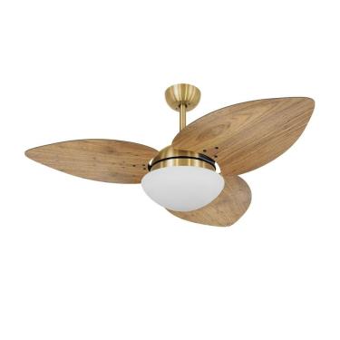 Imagem de Ventilador de Teto Dormamu Dourado 3 Pás Rádica Freijó 127V