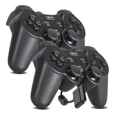 Imagem de 2 Controles Compatível Ps2 Joystick Com Fio Analógico Cor Preto