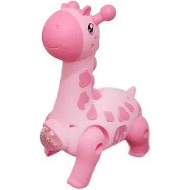 Imagem de Girafa Brinquedo Infantil Dançante Musical com Luzes e Som para Bebês e Crianças (Rosa)