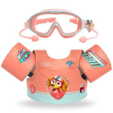 Imagem de Kit Criança Boia e Colete SalvaVidas Óculos Natação Infantil Piscina e