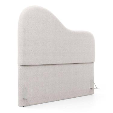 Imagem de Cabeceira Orgânica Cama Box Queen Size Sea 160cm Com Frame Bouclé Off White - Abmaza