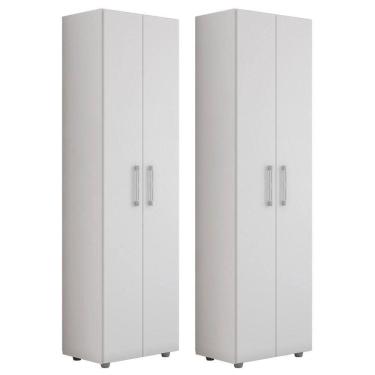 Imagem de Kit 2 Armários Lavanderia Multiuso Beatriz 2 Portas Branco - Abmaza