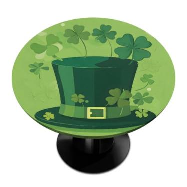 Imagem de Toalha de mesa redonda com borda elástica Dia de São Patrício toalha de mesa redonda limpa para ambientes internos e externos, pátio, jantar, cozinha, festival, decoração para mesas de 114 a 127 cm, Z