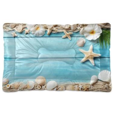 Imagem de SEHANY Cama de gato com estrela do mar, praia, para cães, com fundo antiderrapante, caixa de canil, colchão macio para animais de estimação, lavável, almofada de cama para cães pequenos, médios e