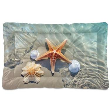 Imagem de SEHANY Cama de gato com estrela do mar, praia, para cães, com fundo antiderrapante, caixa de canil, colchão macio para animais de estimação, lavável, almofada de cama para cães pequenos, médios e
