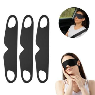 Imagem de 3 Unidades Mascara De Dormir Tapa Olho Viagem Macia E Confortável Blac