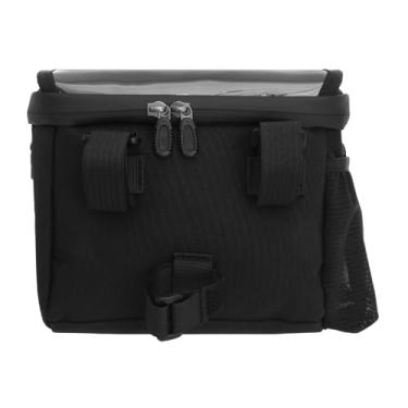 Imagem de Bolsa para guidão de bicicleta, tecido Oxford, bolsa de armazenamento de bicicleta de 3 L, com tela dobrável Tup, suporte de telefone de grande capacidade para luvas de telefone, carteira