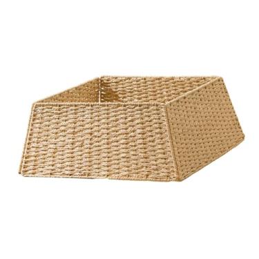 Imagem de IEUDNS Saia de árvore de Natal decorativa, adereços para festa, base de anel de árvore de Natal rústica, capa para supermercado, hotel, quarto, Marrom Claro