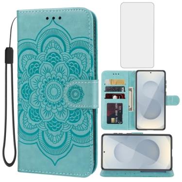 Imagem de Bohefo Capa para Galaxy S25 Edge/Galaxy S25 Slim SM-S937U1 Capa carteira com protetor de tela de vidro temperado, capa flip de couro com suporte para cartão de crédito para Samsung Galaxy S25Edge