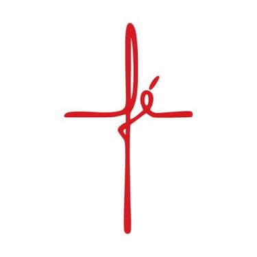 Imagem de Adesivo FÉ – Decalque Religioso – símbolo Cristão para Carro, Capacete, Notebook (VERMELHO, 57x93,4cm)