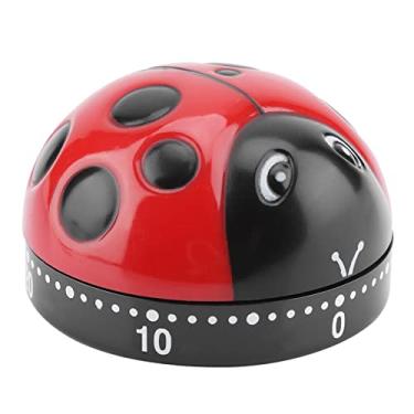 Imagem de Generic Ladybug Temporizador de Cozinha 60 Minutos, Temporizador Mecânico de Corda, Anel Alto para Cozinha, para Salões de Beleza, Laboratórios, Abs Amarelo 2,36x2,36x1,97in