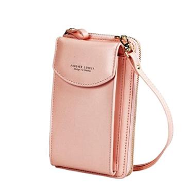 Imagem de Bolsa Feminina Ombro Pequena Porta Carteira e Celular Transversal (Rosa)