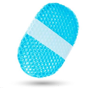 Imagem de Esfoliante corporal esportivo, luva de favo de mel de banho para mulheres e homens, para rosto e corpo que deixa você limpo, ferramenta esfoliante suave para a pele, azul