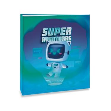 Imagem de Álbum de fotos Ical, encadernação tradicional, para 300 fotos 10x15cm - envelope plástico transparente - linha Infantil - modelo robô - 197