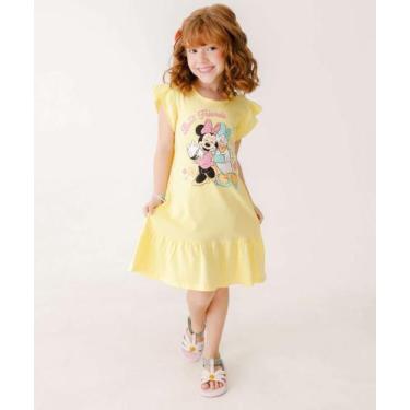 Imagem de Vestido Infantil Minnie E Margarida Disney Tam 4 a 10-74164, 6, Amarel